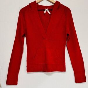 Derek Heart Red Hooded Sweater   Sz M
